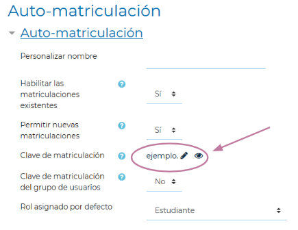 Clave de automatriculacion